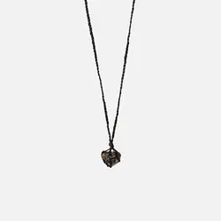گردنبند مکرومه/ تورمالین سیاه-حدید/ کد MD-601