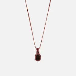 گردنبند مکرومه/ اونیکس- عقیق/ کد MD-108