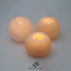شمعدان سنگ نمک طرح کره