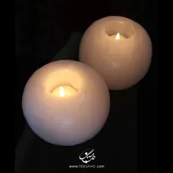 شمعدان سنگ نمک طرح کره