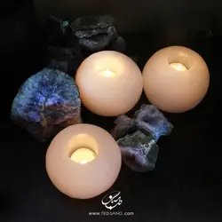شمعدان سنگ نمک طرح کره