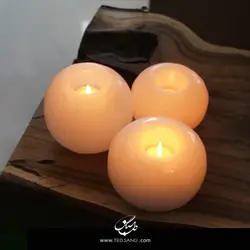 شمعدان سنگ نمک طرح کره