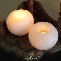 شمعدان سنگ نمک طرح کره