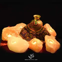 شمعدان سنگ نمک طرح کلاسیک