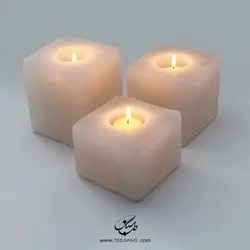 شمعدان سنگ نمک طرح مکعب