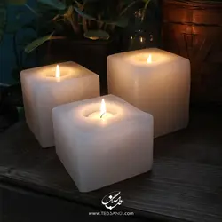 شمعدان سنگ نمک طرح مکعب