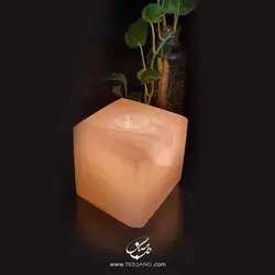 شمعدان سنگ نمک طرح مکعب