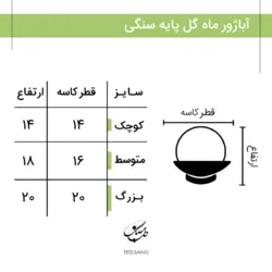 آباژور سنگ نمک طرح ماه گل پایه سنگی