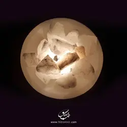 آباژور سنگ نمک طرح کاسه گرد پایه سنگی