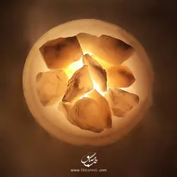 آباژور سنگ نمک طرح کاسه گرد پایه سنگی