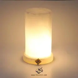 آباژور سنگ نمک طرح استوانه پایه سنگی