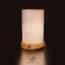 آباژور سنگ نمک طرح استوانه پایه سنگی