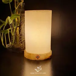 آباژور سنگ نمک طرح استوانه پایه سنگی