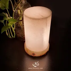 آباژور سنگ نمک طرح استوانه پایه سنگی