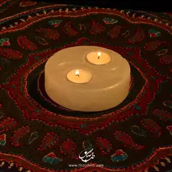 شمعدان سنگ نمک طرح یین و یانگ
