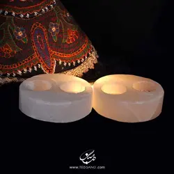 شمعدان سنگ نمک طرح یین و یانگ