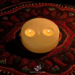 شمعدان سنگ نمک طرح یین و یانگ