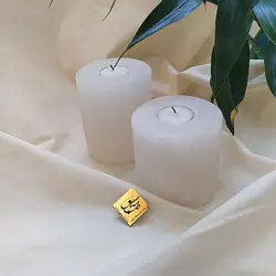 شمعدان سنگ نمک طرح استوانه