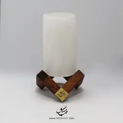 آباژور سنگ نمک طرح استوانه پایه چوبی
