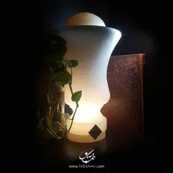 آباژور سنگ نمک طرح ماه جام پایه سنگی