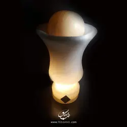 آباژور سنگ نمک طرح ماه جام پایه سنگی