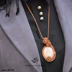 گردنبند زنانه سنگ رز کوارتز NT-718