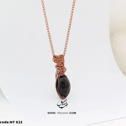 گردنبند زنانه سنگ عقیق سیاه NT-822