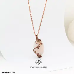 گردنبند زنانه سنگ رز کوارتز NT-775