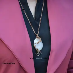 گردنبند زنانه سنگ رز کوارتز NT-775