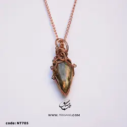 گردنبند زنانه سنگ لابرادوریت کد NT-705
