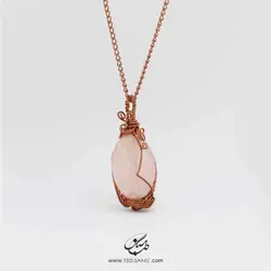 گردنبند زنانه سنگ رز کوارتز NT-111