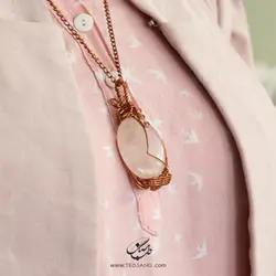 گردنبند زنانه سنگ رز کوارتز NT-111