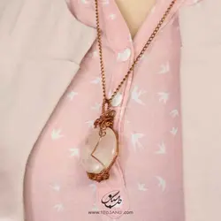 گردنبند زنانه سنگ رز کوارتز NT-111