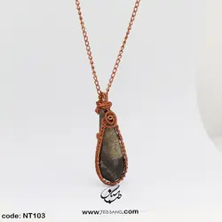 گردنبند زنانه سنگ عقیق جاسپر NT-103
