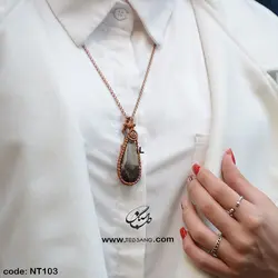 گردنبند زنانه سنگ عقیق جاسپر NT-103