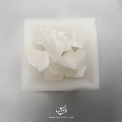آباژور سنگ نمک طرح کاسه مربع پایه سنگی