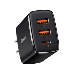 شارژر دیواری سریع بیسوس Baseus 30W Compact Quick Charger 2U+C CN CCXJ-C01