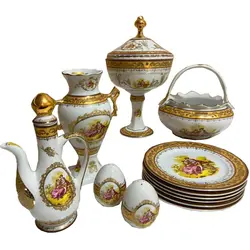 ست پذیرایی و گلاب پاش 6 تیکه چینی لردشید مدل دانسی