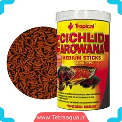 غذای ماهی سیکلید و آروانا مدیوم استیکز تروپیکال Cichlid & Arowana Medium sticks