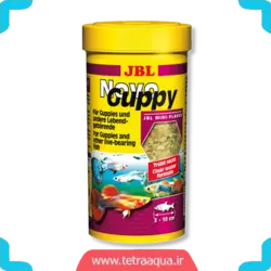 غذای پولکی ماهیان گوپی آکواریوم برند جی بی ال JBL NovoGuppy