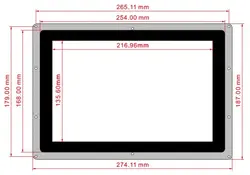 نمایشگر لمسی Waveshare 10.1 رنگی IPS با تاچ خازنی 1280x800 با ورودی HDMI به همراه قاب مدل B