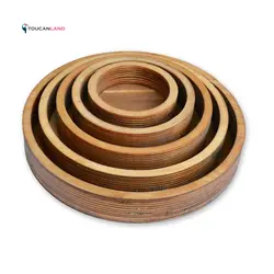 سینی گرد 5 تیکه چوبی پلی وود