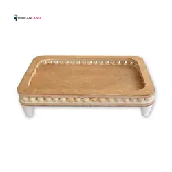 سینی چوبی پلی وود مهره دار در 2 طرح مستطیل و دایره