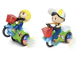 موتورسوار تک چرخ زن موزیکال اسباب بازی دارای رقص نور - اسباب بازی توی نت