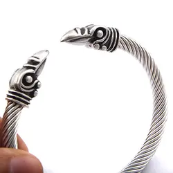 دستبند Vikings مدل دو سر کلاغ فنری