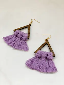 گوشواره چوبى مكرومه