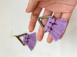 گوشواره چوبى مكرومه