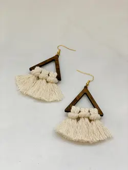 گوشواره چوبى مكرومه