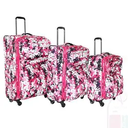 چمدان طرح دار صورتی برند جنوا