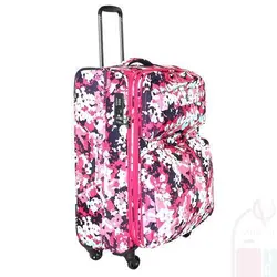 چمدان طرح دار صورتی برند جنوا